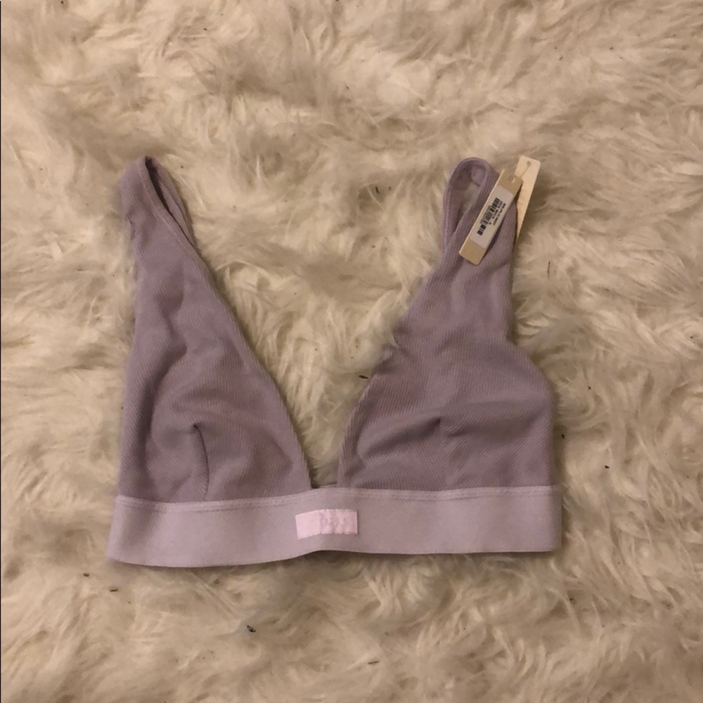 Skims cotton ribbed plunge bralette